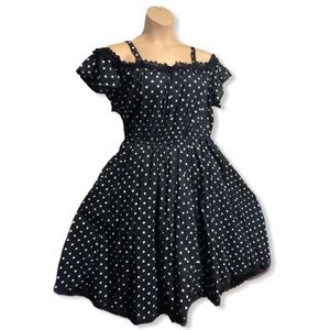 Lane Bryant cold shoulder poke a dot swing dress
